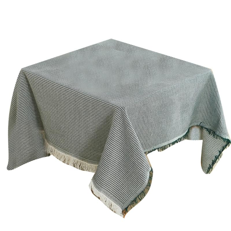 

Rectangle Tablecloth Fade Proof Table Cover Cloth for Holiday Gatherings Dining Event Easy Clean Cotton Linen Fabric зелений