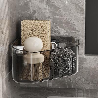Kitchen Sponge Holder for Sink Corner Sink Strainer Kitchen Drain Basket Suction Cup Food Catcher Storage Organizer for Home