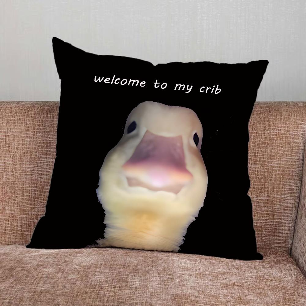 Welcome To My Crib Duck Pillow Case For Home Bedroom Car Office Decoration Living Room Sofa Cushion Cover Suitable