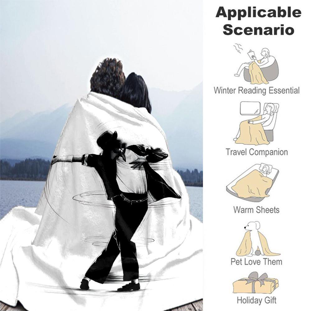 1 Stück Tanzikone Michael Jackson Outdoor-Decke Leichtes Flanell, Weich & Warm, Ganzjahresnutzung für Sofa, Outdoor, Camping, Wohnzimmer023