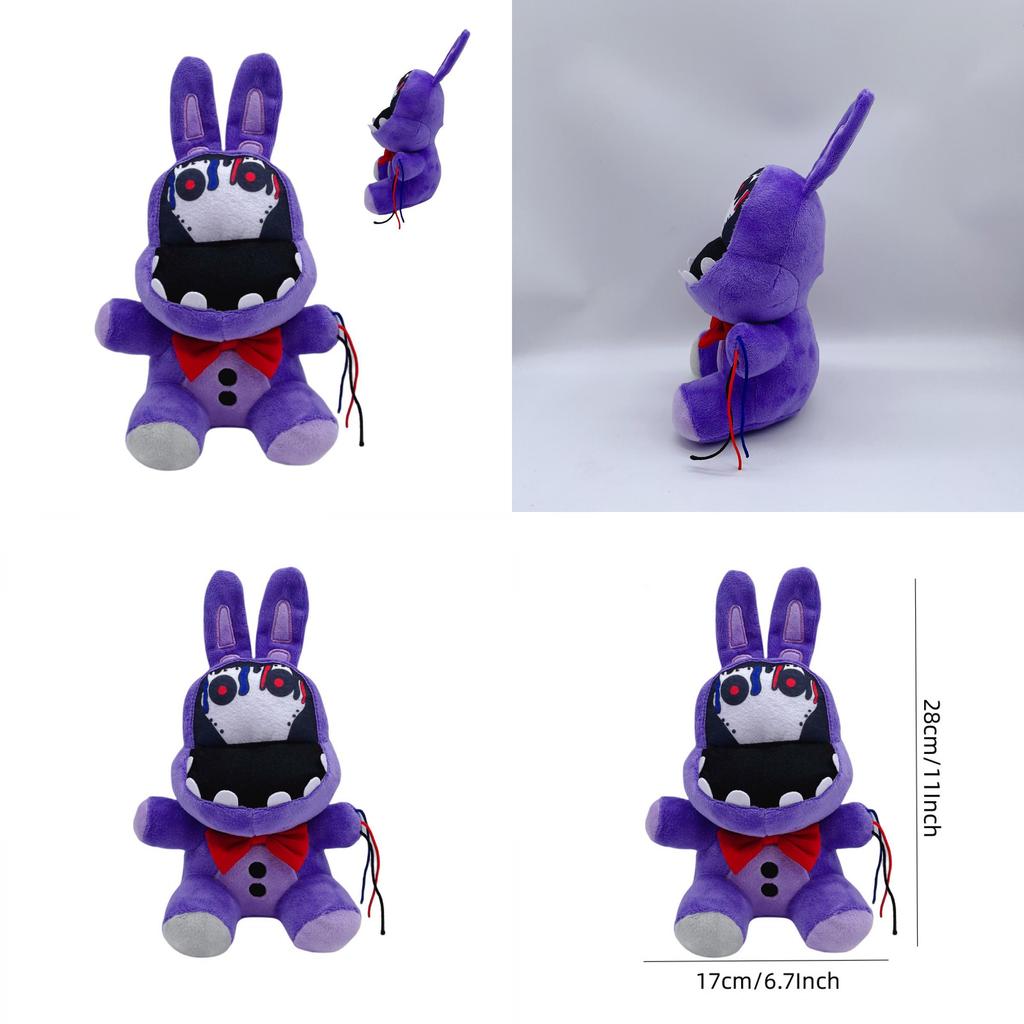 Adorable Cartoon Fnaf Series Midnight Bear Skeleton Purple Rabbit Plush Toy