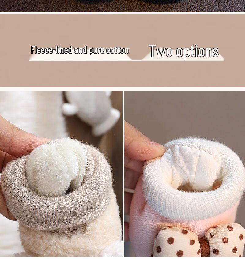 Plush Baby Shoes 0-1 Year, Soft Sole, Warm, Anti-Drop, for 6-12 Months, Spring/Autumn/Winter