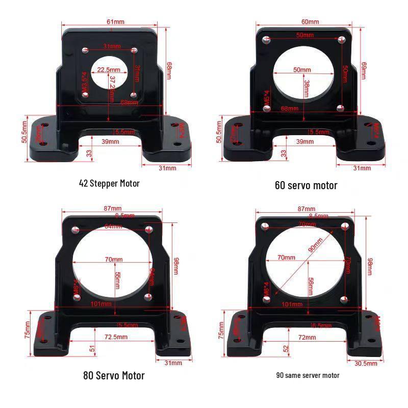 Stepper Servo Permanent Magnet Brushless Motor Mounting Base (Sizes: 28/35/42/57/60/86/104/110/120)