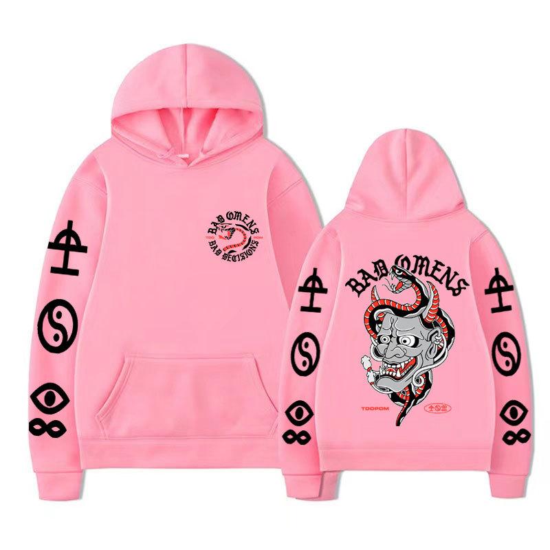 Bad Omens Tour Concert Hoodie Rock Band Hip Hop Punk Hoodie Vintage Unisex Men Vintage Graphic Tops Oversize Clothing