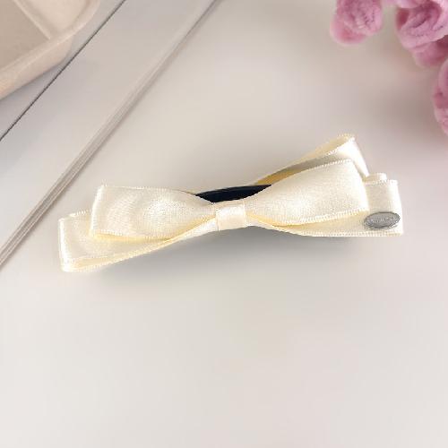 French Satin Bow Banana Clip Gentle Solid Color Vertical Clip Half Tie Hair Clip Simple Commuter Girl Hair Accessories