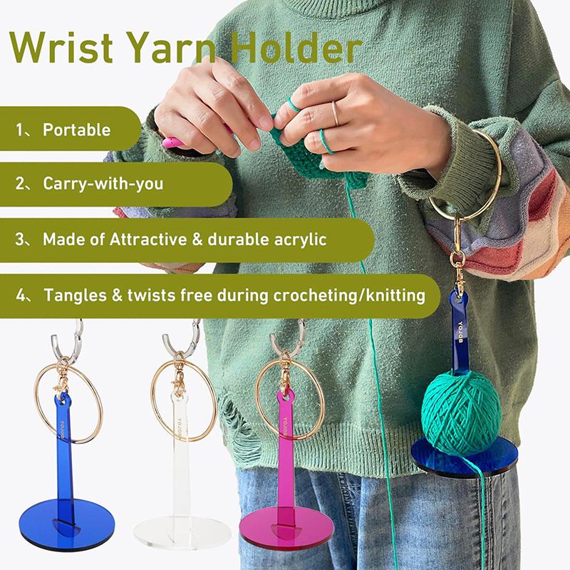 Acrylic Portable Wrist Yarn Holder Knitting Yarn Storage Yarn Ball Rack Acrylic Prevent Yarn Tangling Yarn Organizer