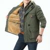 Autumn and Winter Men's Large Size Casual Fleece Thickened Jacket Men's Medium and Long Outdoor Jacket