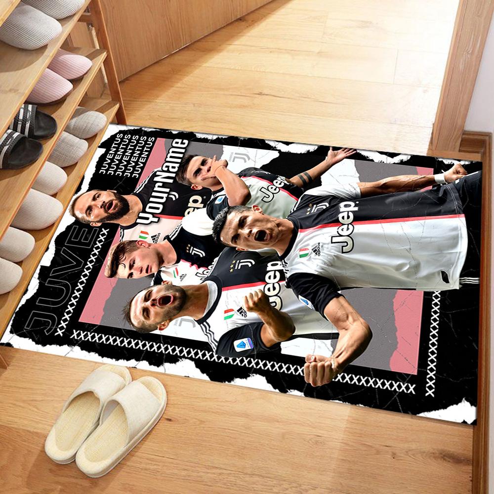 Juventus Customize Text Floor Mat Design for Dining Room Foyer Decorate Room Hallway Antislip Carpet Anime Office Decor Wedding Party Gift