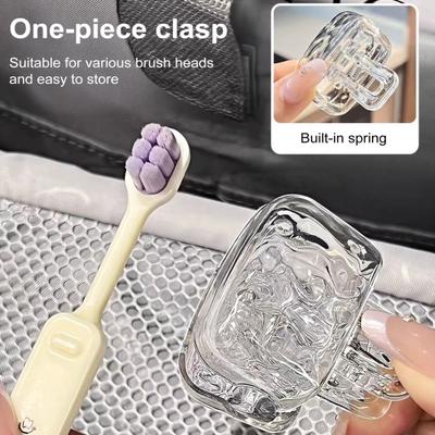 Toothbrush Head Protective Cover BPA Free Transparent Design Universal Fit Compact Portable Toothbrush Head Case