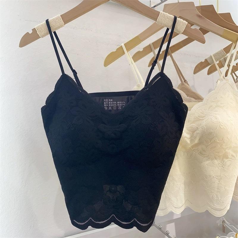 Women French Style Sexy Lace Beautiful Back Padded Wire Free Bra