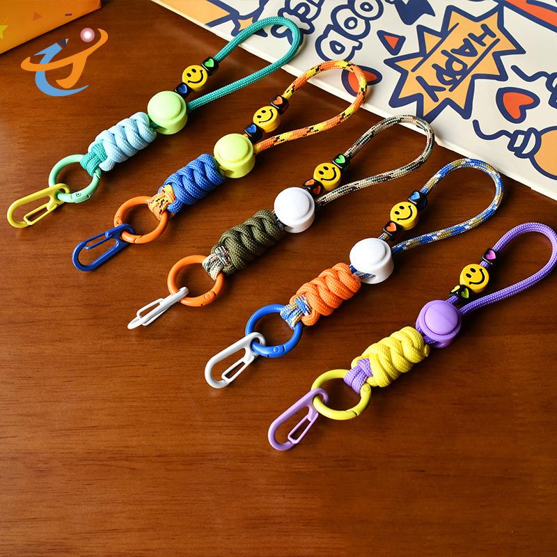 Laccetto per Telefono Cellulare Colorato Intrecciato a Mano Trendy Dopamina Catena per Telefono Cellulare Ciondolo Portachiavi per Chiavetta USB