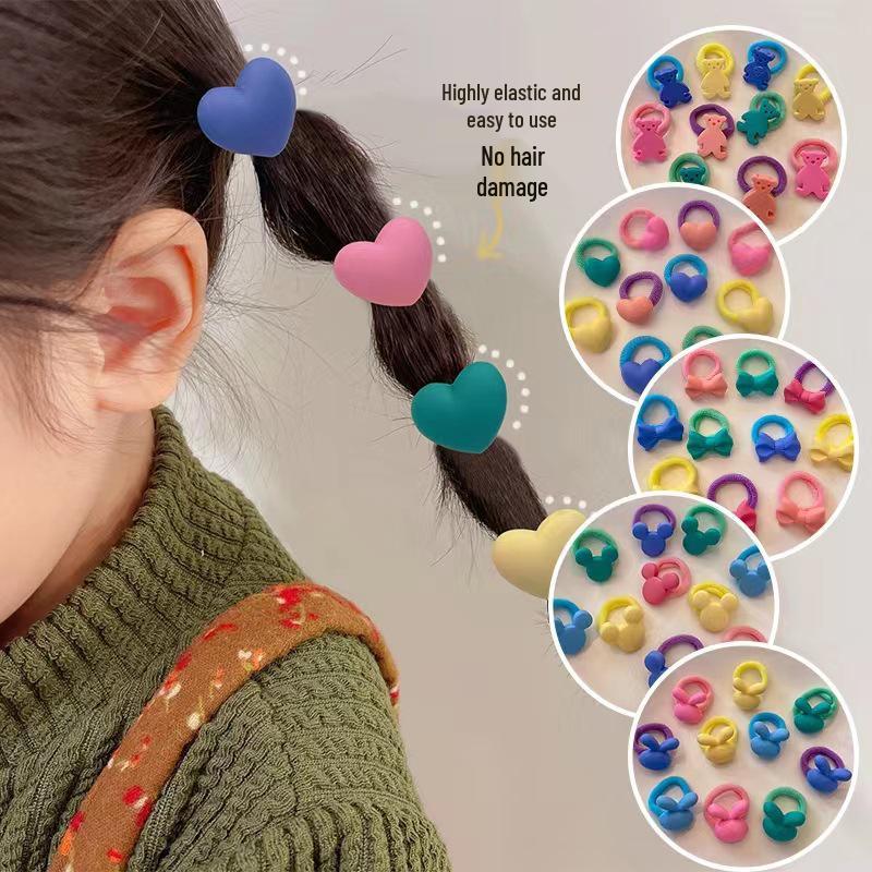 Soft Cartoon Elastic Hair Ties for Kids - Gentle, Non-Pulling Rubber Bands