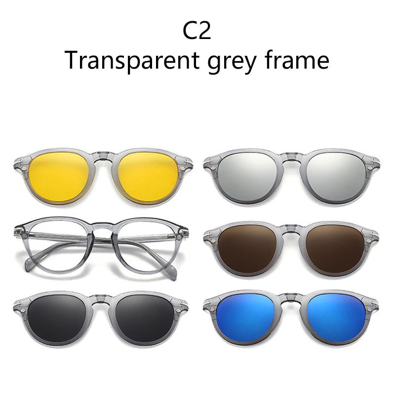 Magnetic Snap-On Frame Retro Insert P Olarized Sunglasses Clip-On Style With Lens Nearsighted Glasses Frame