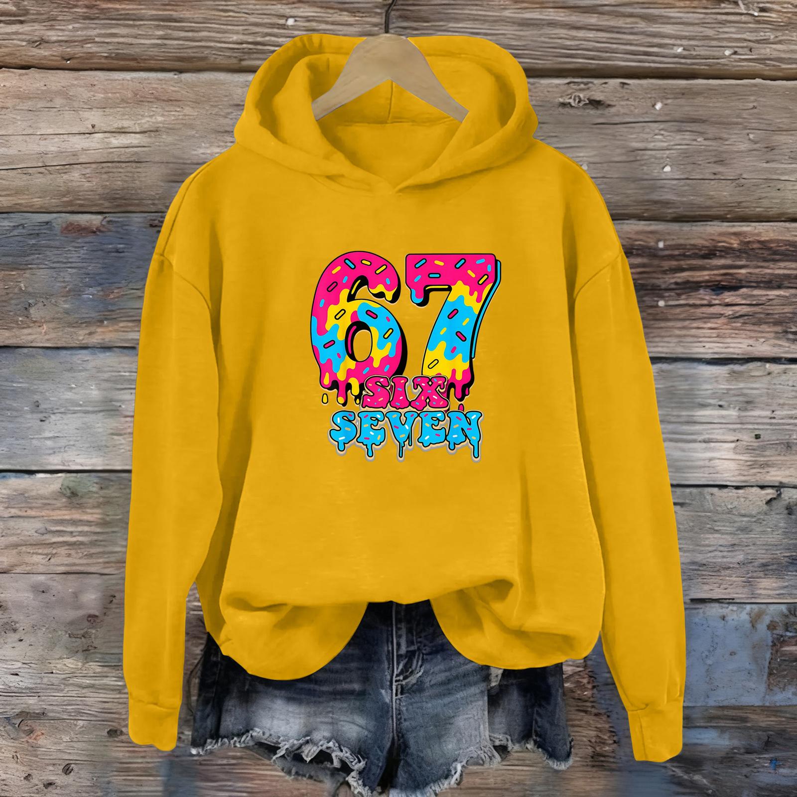 

Women s Fashion Daily Versatile Casual Sweatshirts Long Sleeve Hooded Top Sweatshirts XL жовтий