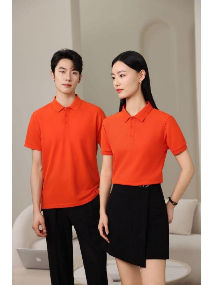 Oddychające Wygodne Bluzki Styl Casual Koszule Jednokolorowe Męskie i Damskie Koszule z Krótkim Rękawem z Klapami Letnia Odzież Robocza T-shirt YG-920J