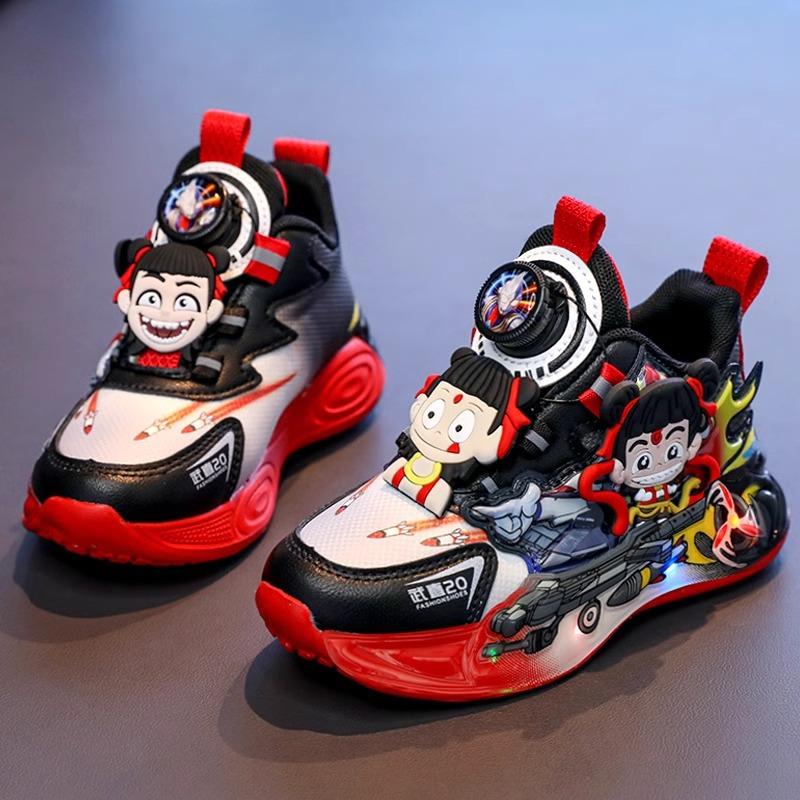 Nezha Boys Shoes 2025 New Spring Popular Children's Knob Sports Shoes Boys Running Dad Shoes Older Children