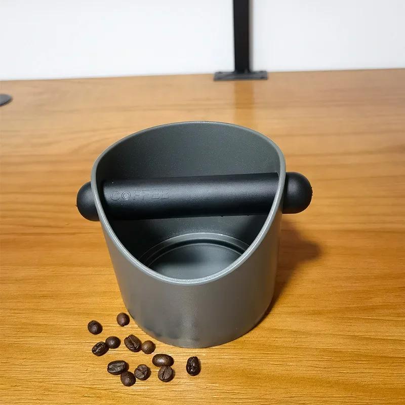 Black Coffee Knock Box Espresso Dump Bin For Coffee Grounds with Removable Knock Bar and Anti-slip Base Barista Grind Waste Bin