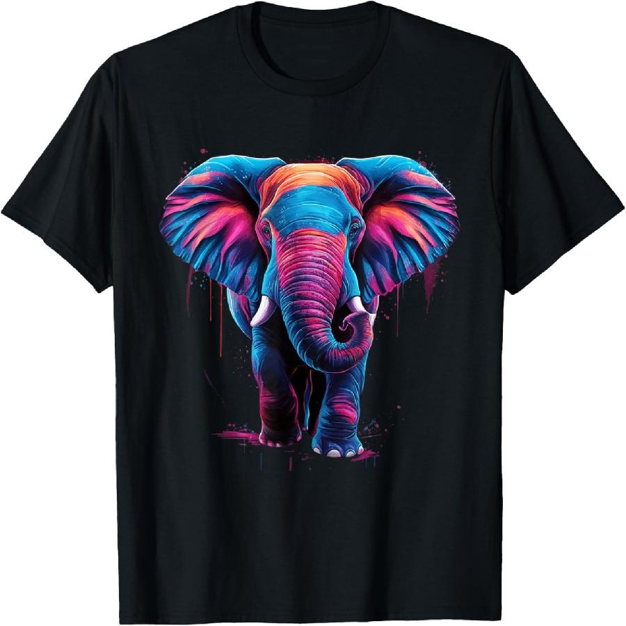 Elephant Colorful Pop Art Elephant Lovers T-Shirt S