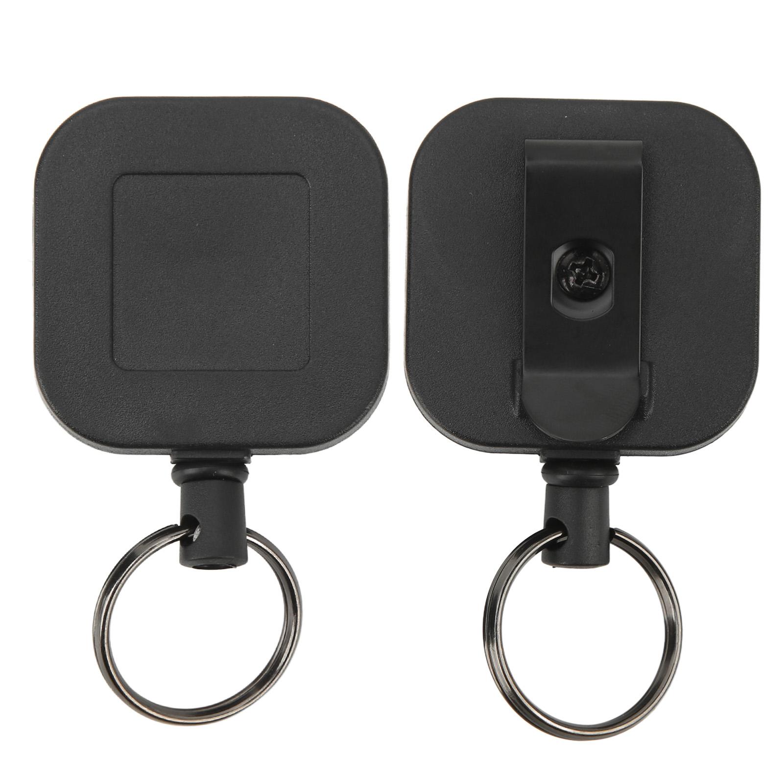 

2Pcs Retractable Keychain Dirt Resistant Portable Stainless Steel Wire Anti Theft Key Chain