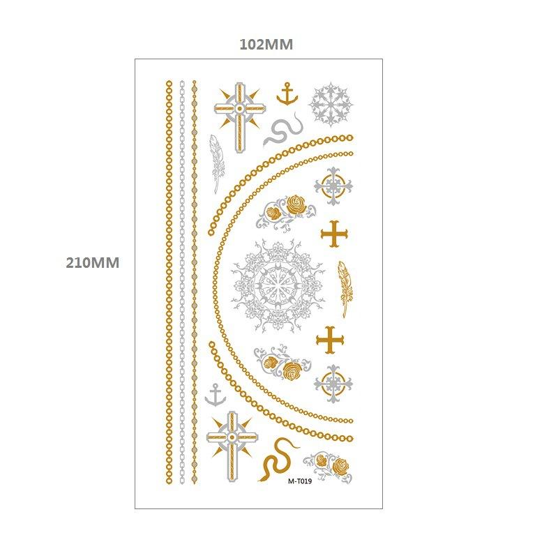 Bronzing Tattoo Sticker Water Transfer Mt Metal Waterproof Tattoo Sticker Party Party Amazon Wind Tattoo