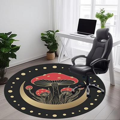 1pc Mushroom Fantasy Office Round Area Rug, Under Office Chairs Bedroom Living Room Home Decor, Room Deco, Available In Various Sizes 155