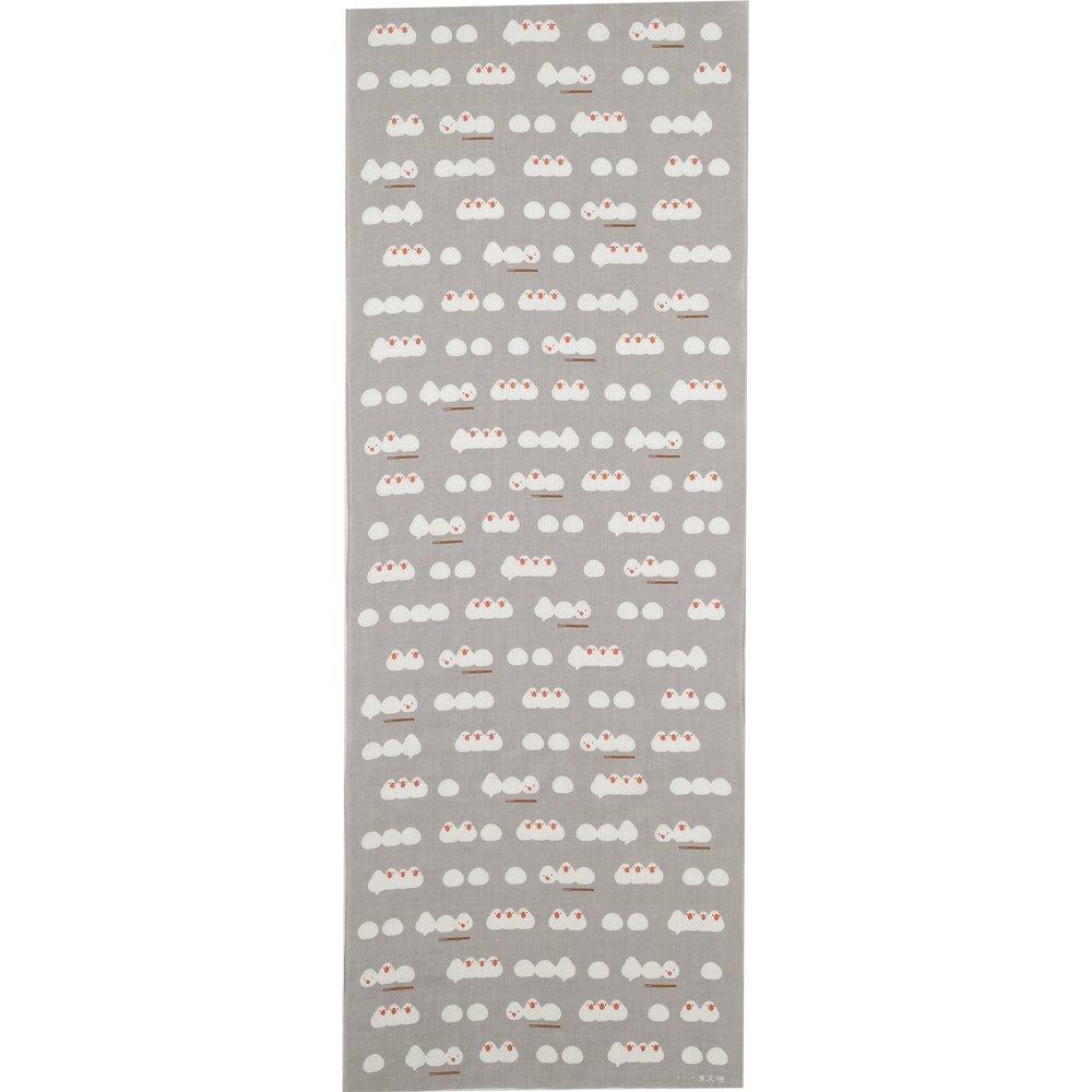 Hama Pattern Tenugui Oshikura Sparrow Gray