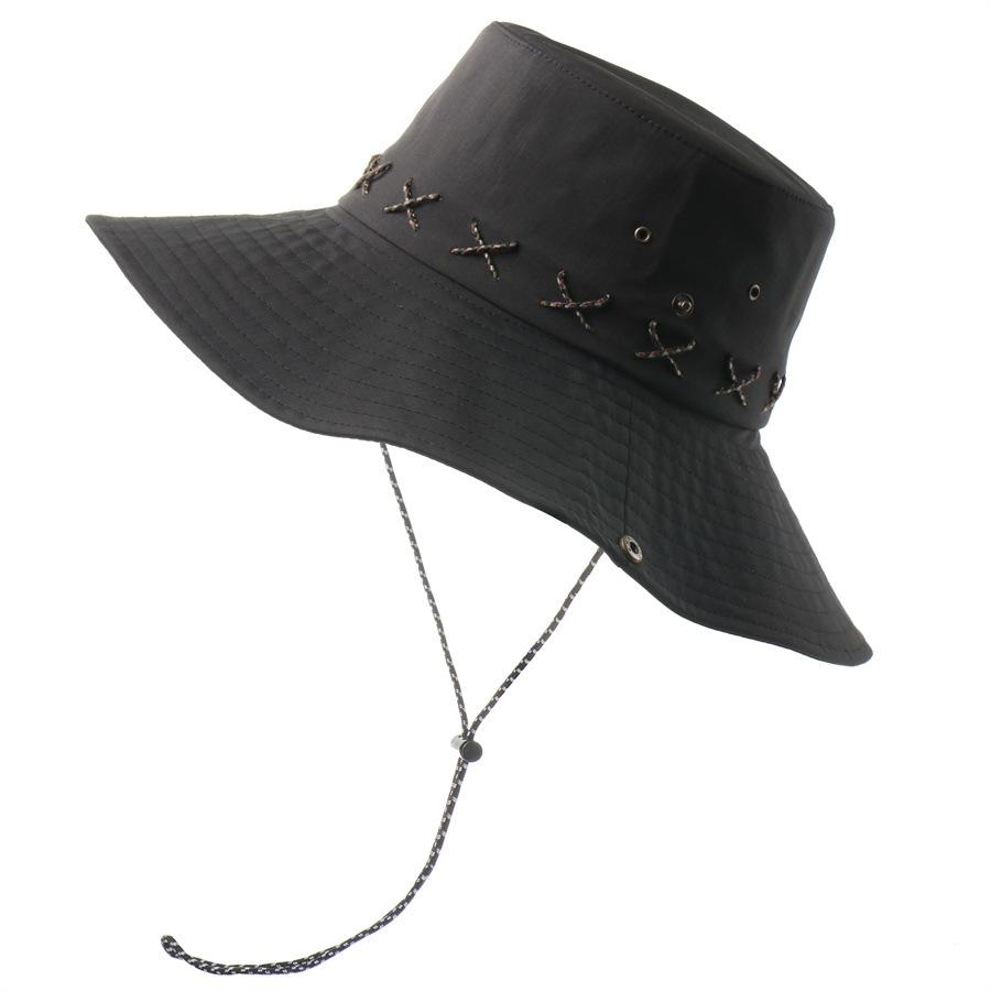 New men's and women's big edge bucket hat anti-ultraviolet sunshade cowboy hat folding sunscreen hat anti-splashing mountaineering hat