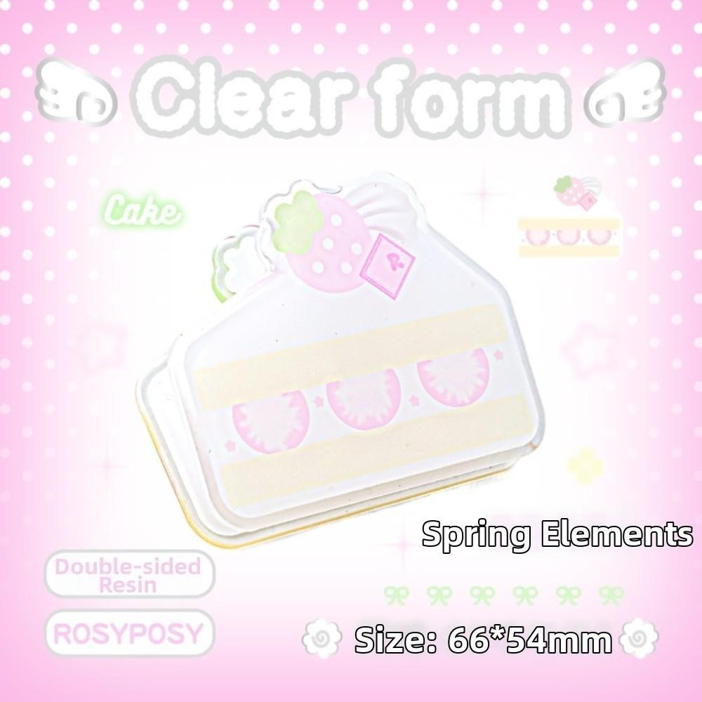 Kawaii Double-Sided Acrylic Paper Clips Strawberry & Dessert Page Holders Journal Clips Portable Acrylic Clips