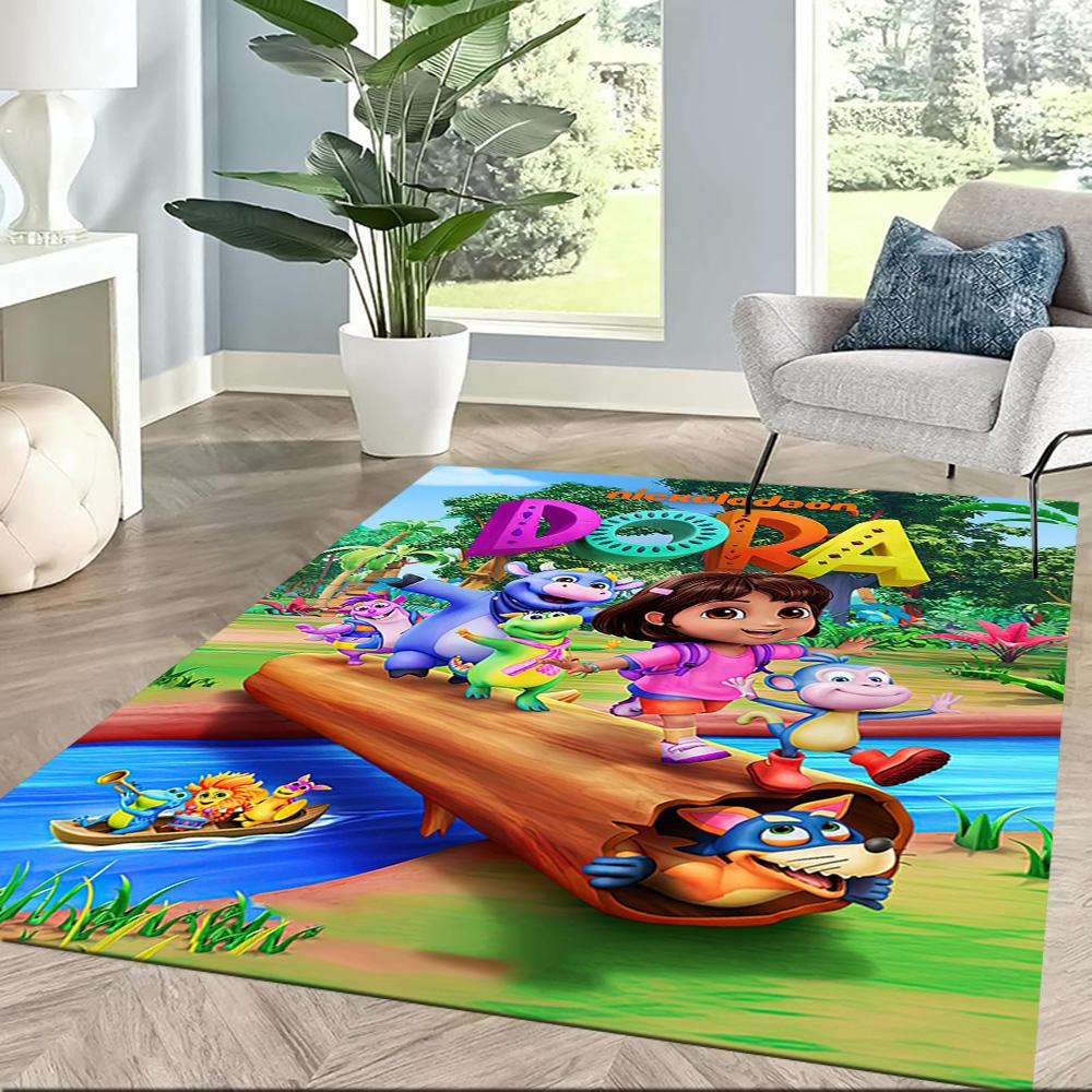 Dora Explorer Floor Rug Office Rug Design for Living Rooms Entryway Playrooms Dining Room Anti-slip Rug Office home decor Perfect Gift for Women/Men