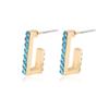 Multicolor Rhinestone Trendy Ushape Earrings Creative Alloy Studs For Women