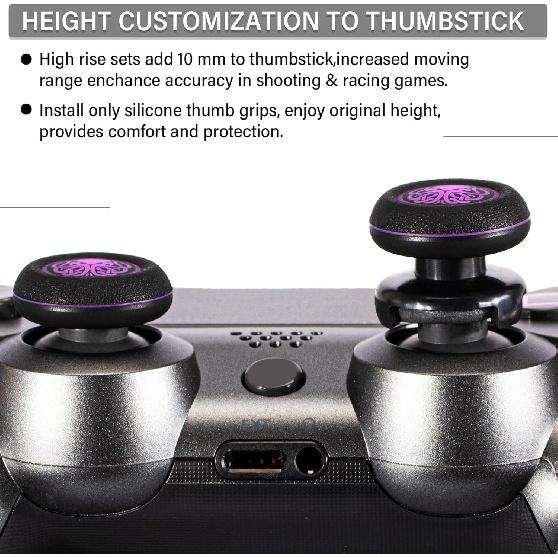 FPS Thumbstick Extender & Printing Rubber Silicone Grip Cover 2 Sets for PS5 Dualsenese & PS4 Controller (Cthulhu Secret)