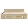 Bed Frame with Drawers Sonoma Oak 120x200cm Engineered Wood