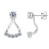 Silvere Glam S925 Sterling Silver Exquisite Back-hanging Moissanite Stud Earrings, A Two-wear Niche Korean Trendy Ear Accessory
