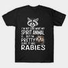 Men Black Print T-shirt I'M Not Sure What My Spirit Animal Is - It Has Rabies Design No-Cut Transfer Paper Print Cotton Tshirt