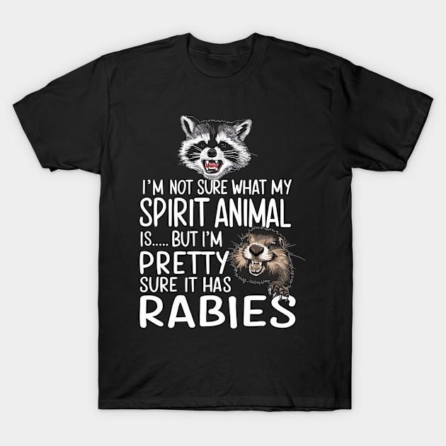 

Men Black Print T-shirt I M Not Sure What My Spirit Animal Is - It Has Rabies Design No-Cut Transfer Paper Print Cotton Tshirt 3XL чорний