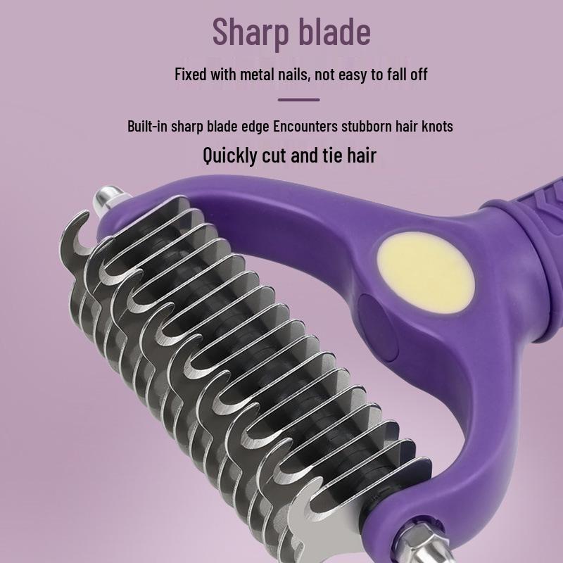 Pet Detangling Comb for Dogs & Cats - Grooming Tool to Remove Loose Hair and Detangle Fur.
