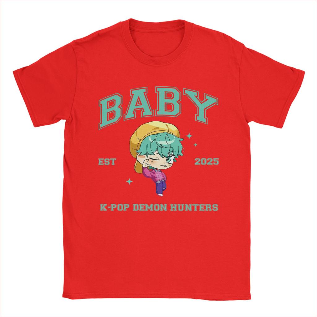 Herren T-Shirt Kpop Dämonenjäger BABY Saja Jungen Lustige Reine Baumwoll-Tees Kurzarm T-Shirt Rundhals Kleidung Übergröße