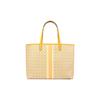 Tory Burch Perry Quilted Logo Commuter Large Capacity Leather Tote Bag Women Tote Yellow Multicolor 82398-703