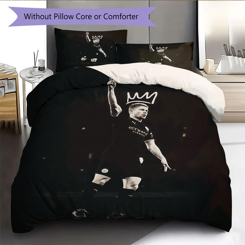 Biancheria da letto con motivo Kevin De Bruyne Decorazione per la casa Regalo di compleanno (1 * copripiumino + 2 * federa, senza nucleo),merchandising per fan.