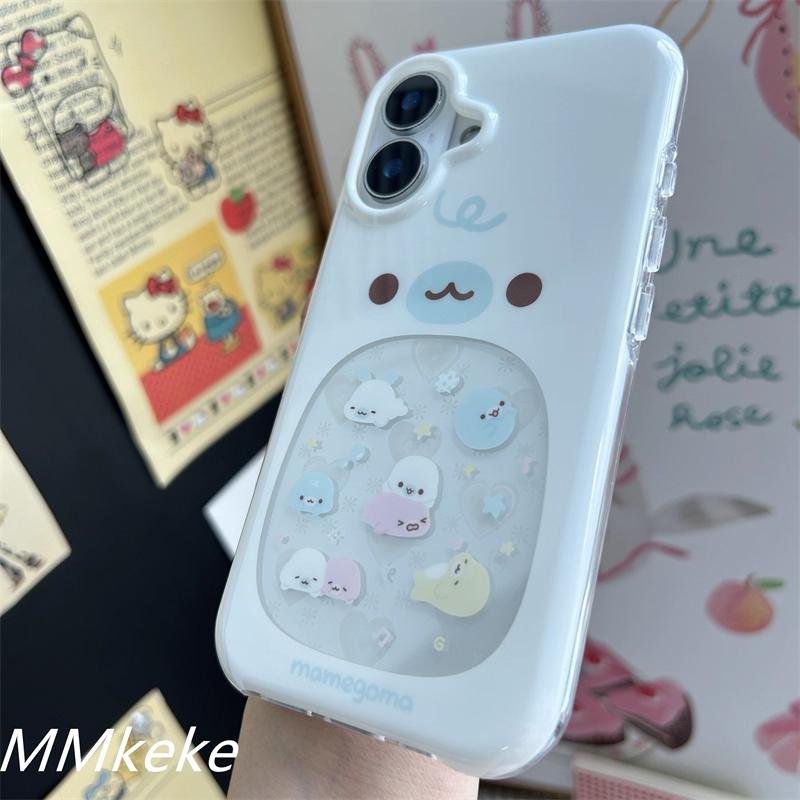 Japonia INS Urocze Wycinane Małe Foki Etui na Telefon Dla iPhone 16 15 14 11 Pro Max 12 13 Pro XR XS MAX 78Plus Mini Tylna Pokrywa Y2K