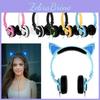 Casque de jeu rechargeable à LED avec microphone, série Cat Ear, pour adolescents et passionnés d'e-sport