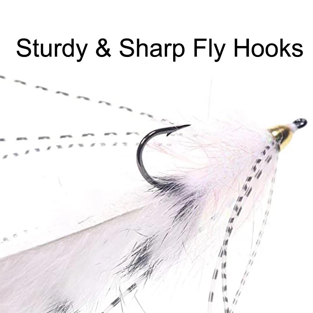 Bimoo Brass Conehead Zonker Fly Portocaliu Alb Galben Streamer Momeală zburătoare pentru Pescuitul Păstrăv Bass Știucă