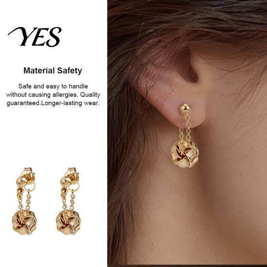Smooth Surface Earrings 1 Pair Knot Stud for Women, Geometric Drop Lightweight Dangle Earrings, Chunky Statement Small Twisted Jewelry Elegant серебряный