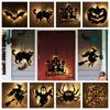 Welcome Sign Halloween Hang Tag Light Spider Halloween Front Door  Light Spooky   Prop