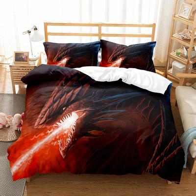 Comforter Fierce Fire Breathing Dragon Theme For Women Men Children Teens For Bedroom Decorations Red Black Queen King Size