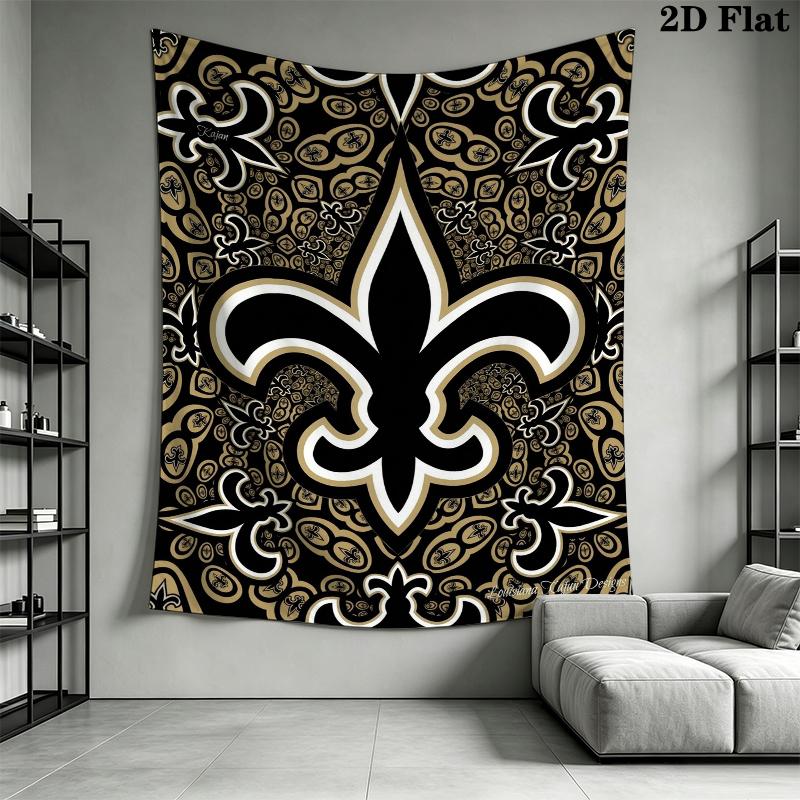 New Orleans Saints Wall Tapestry Aesthetic Wall Hanging Printed Fabric Blanket Decorative Tapestries for Bedroom Living Room Home Decor