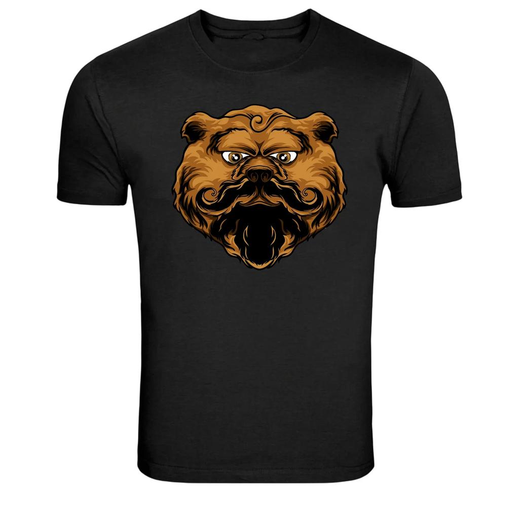 Bearded Bulldog Head Mascot Graphic T-Shirt