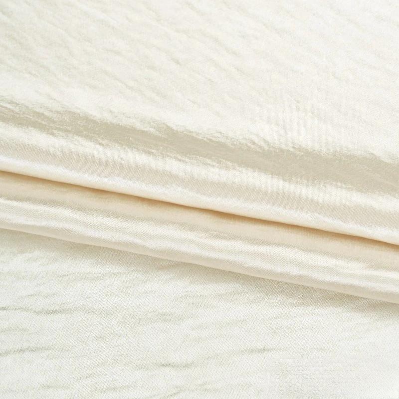 Chinese Style Lustrous Acetic Acid Gold Lustrous Satin Fabric Water Light Satin Natural Pleated Texture Drape Fabric Textile