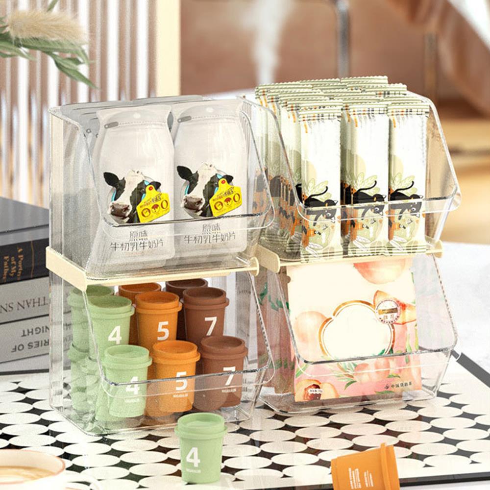 Tea Bag Storage Box Desktop Storage Rack Capsule Coffee Storage Case Transparent Organizer Durable Stackable Storage-shelves