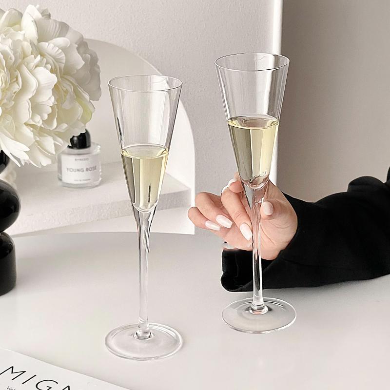French Romantic Ceremonial Champagne Glasses And Wine Glasses High-end Crystal Glass Pair Stemmed Glasses Red Wine Glasses